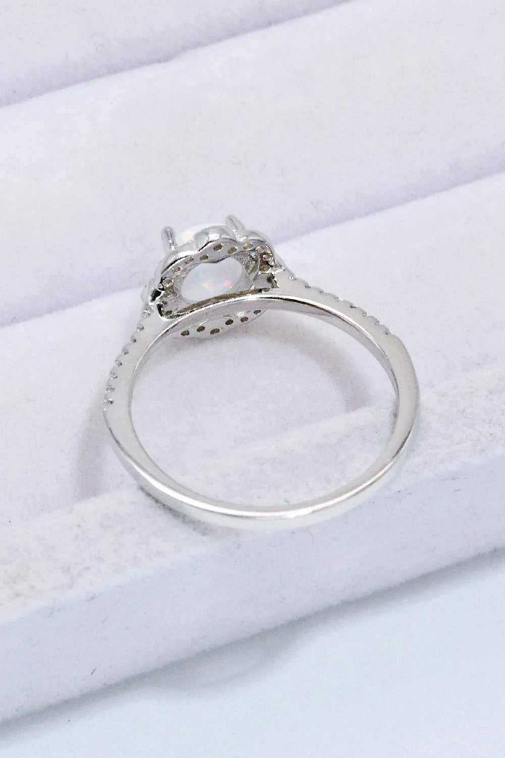 Platinum-Plated 4-Prong Opal Ring Opal - Tophatter Daily Deals